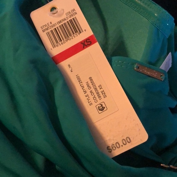 Anne Cole EMERALD Twist-Front Ruched Tankini Swim Top, US X-Small - Picture 3 of 3